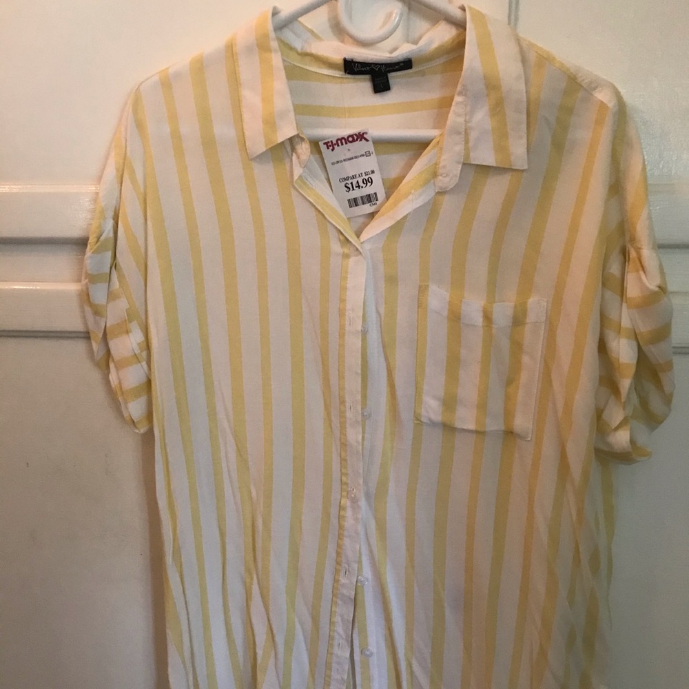 Yellow striped blouse
